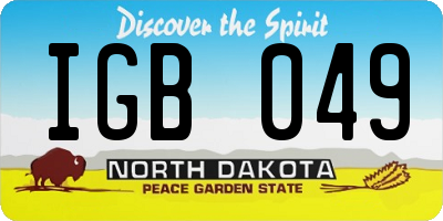 ND license plate IGB049