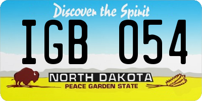 ND license plate IGB054