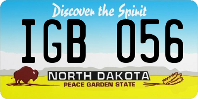 ND license plate IGB056