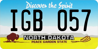 ND license plate IGB057