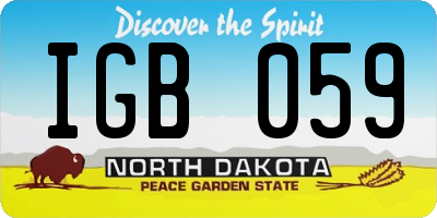 ND license plate IGB059