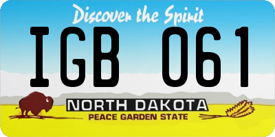 ND license plate IGB061