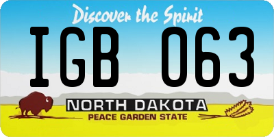 ND license plate IGB063