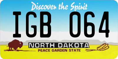ND license plate IGB064