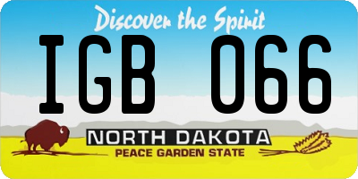 ND license plate IGB066