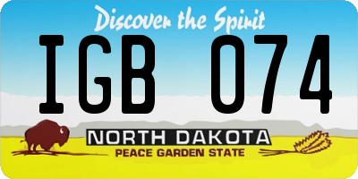 ND license plate IGB074