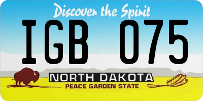 ND license plate IGB075