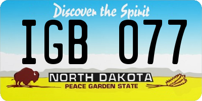 ND license plate IGB077