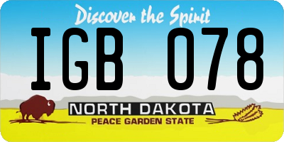 ND license plate IGB078