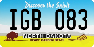 ND license plate IGB083