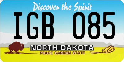 ND license plate IGB085