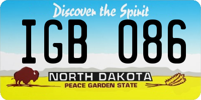 ND license plate IGB086