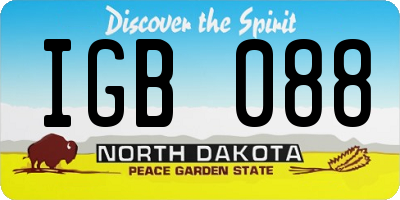 ND license plate IGB088