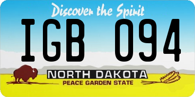 ND license plate IGB094