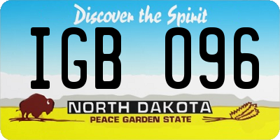 ND license plate IGB096
