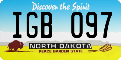 ND license plate IGB097