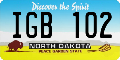 ND license plate IGB102