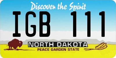 ND license plate IGB111