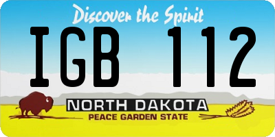 ND license plate IGB112