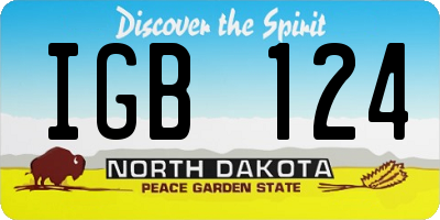 ND license plate IGB124