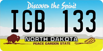 ND license plate IGB133
