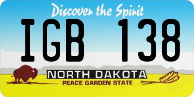 ND license plate IGB138