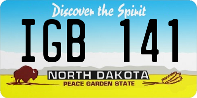 ND license plate IGB141
