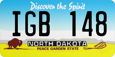 ND license plate IGB148