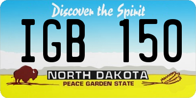 ND license plate IGB150