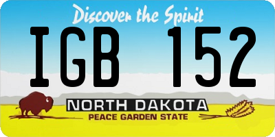 ND license plate IGB152