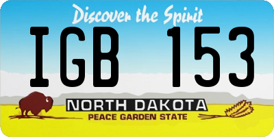 ND license plate IGB153