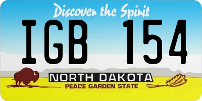 ND license plate IGB154