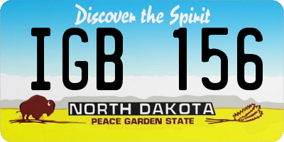 ND license plate IGB156