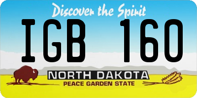 ND license plate IGB160
