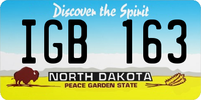 ND license plate IGB163
