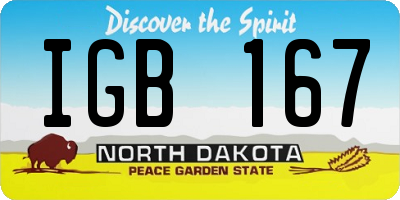 ND license plate IGB167