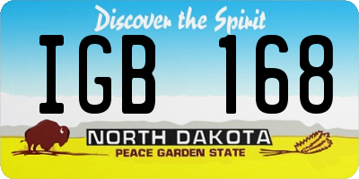 ND license plate IGB168