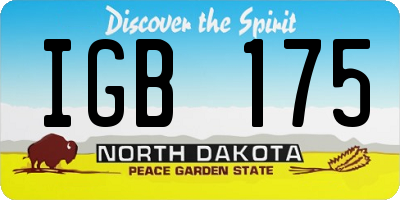 ND license plate IGB175