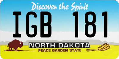 ND license plate IGB181