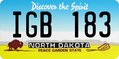ND license plate IGB183