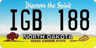 ND license plate IGB188
