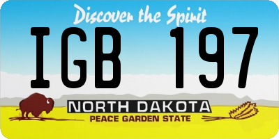ND license plate IGB197