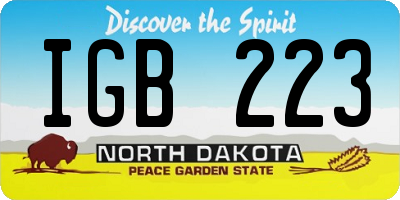 ND license plate IGB223