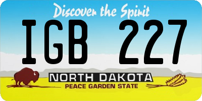 ND license plate IGB227