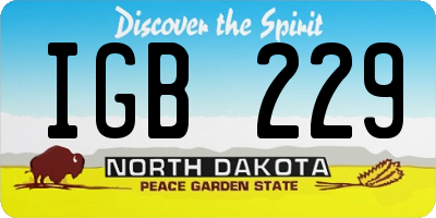 ND license plate IGB229
