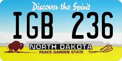ND license plate IGB236