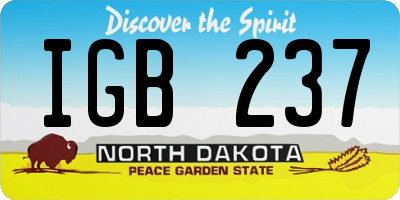 ND license plate IGB237