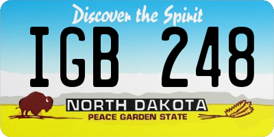 ND license plate IGB248