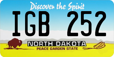 ND license plate IGB252