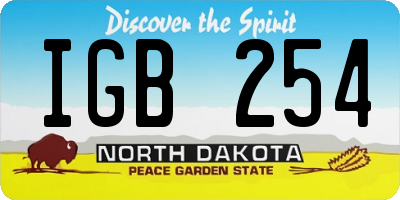 ND license plate IGB254